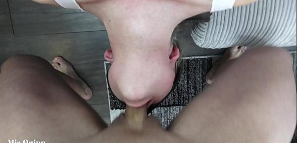  blonde sloppy deepthroat upside down ass licking piss drinking cum on her face